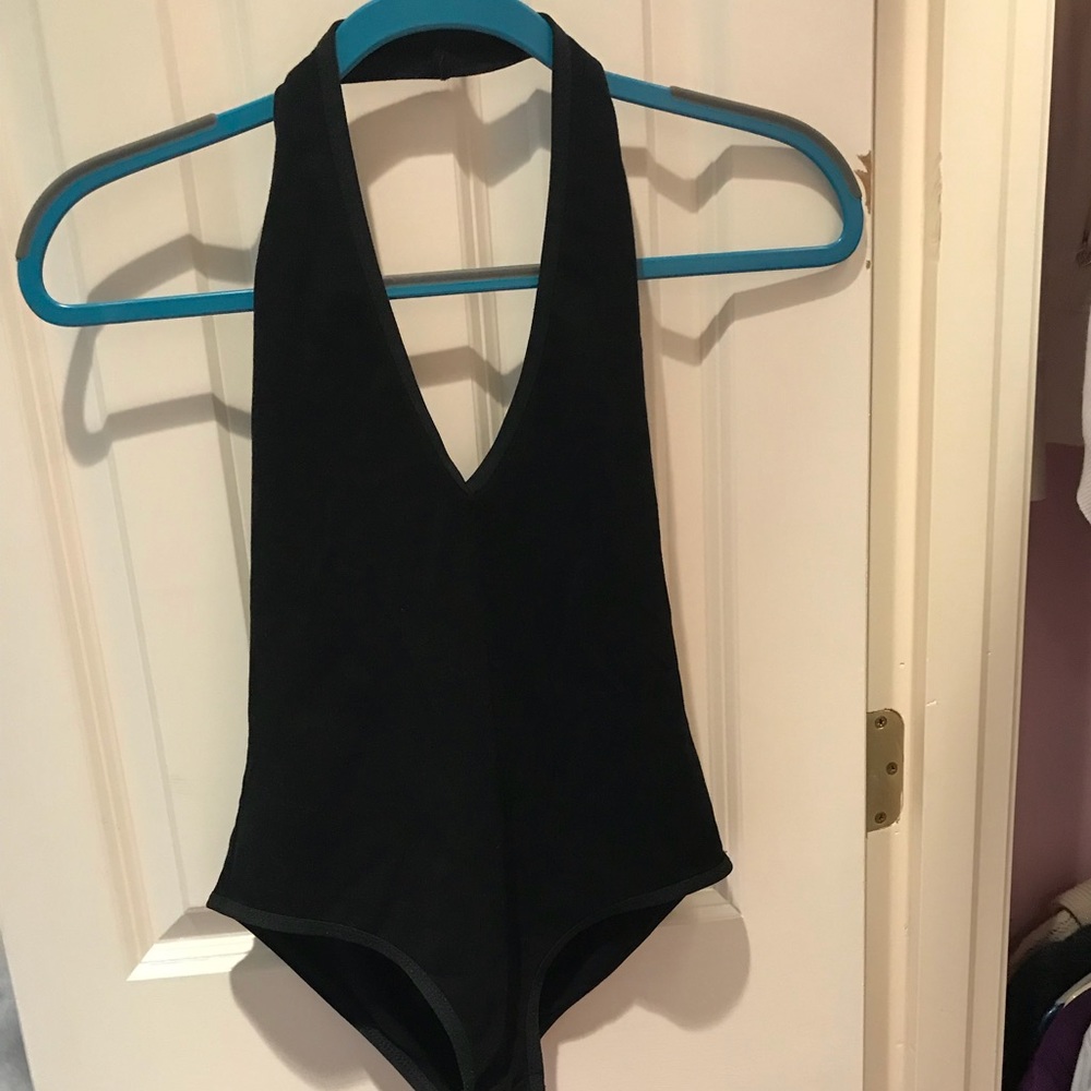 Black Halter Body Suit